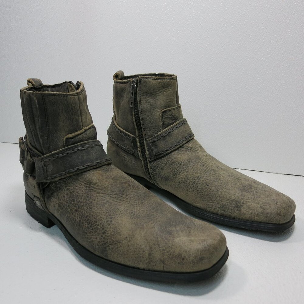 Bed Stu Nubuck Leather Harness Biker Boots Footwear Zippered Boot Shoes Men's 11